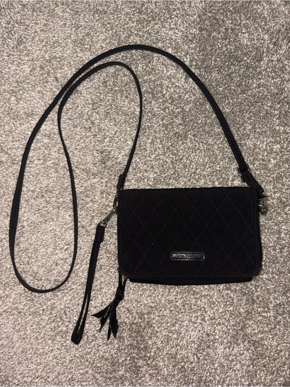 Black Quilted Small Crossbody Bag